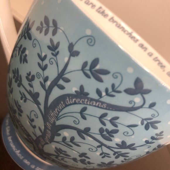 Portobello By Inspire Pedestal 14oz Coffee Mug Family Tree Light Blue - Picture 5 of 7
